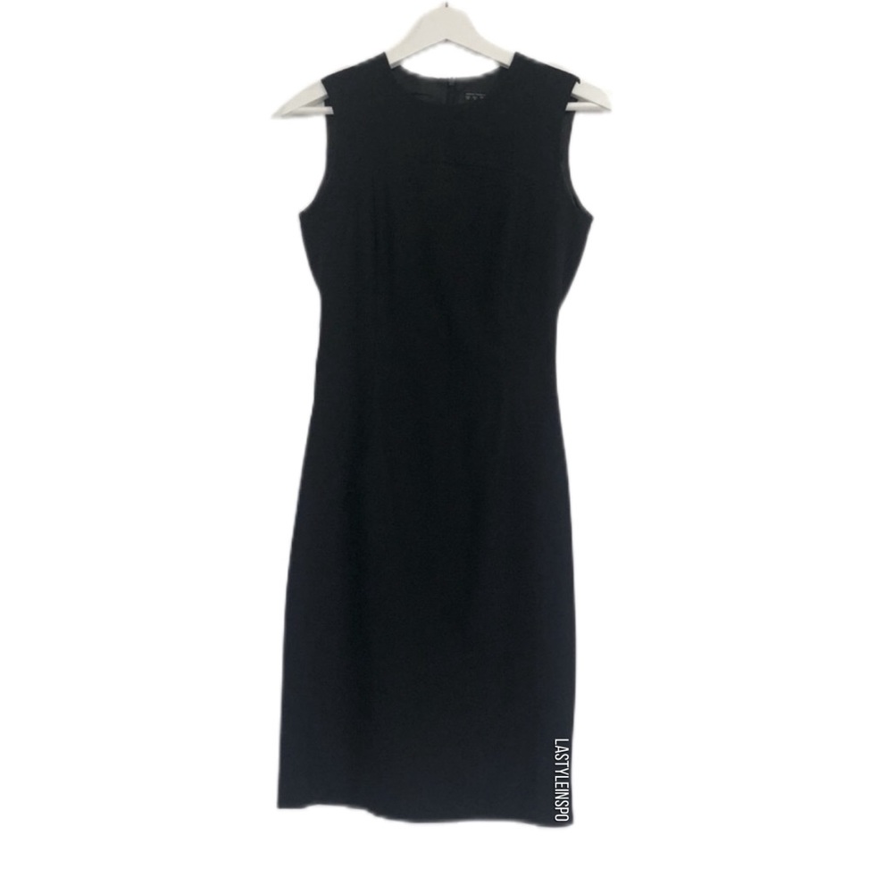 Zara Black Midi dress Back Slit Size XS